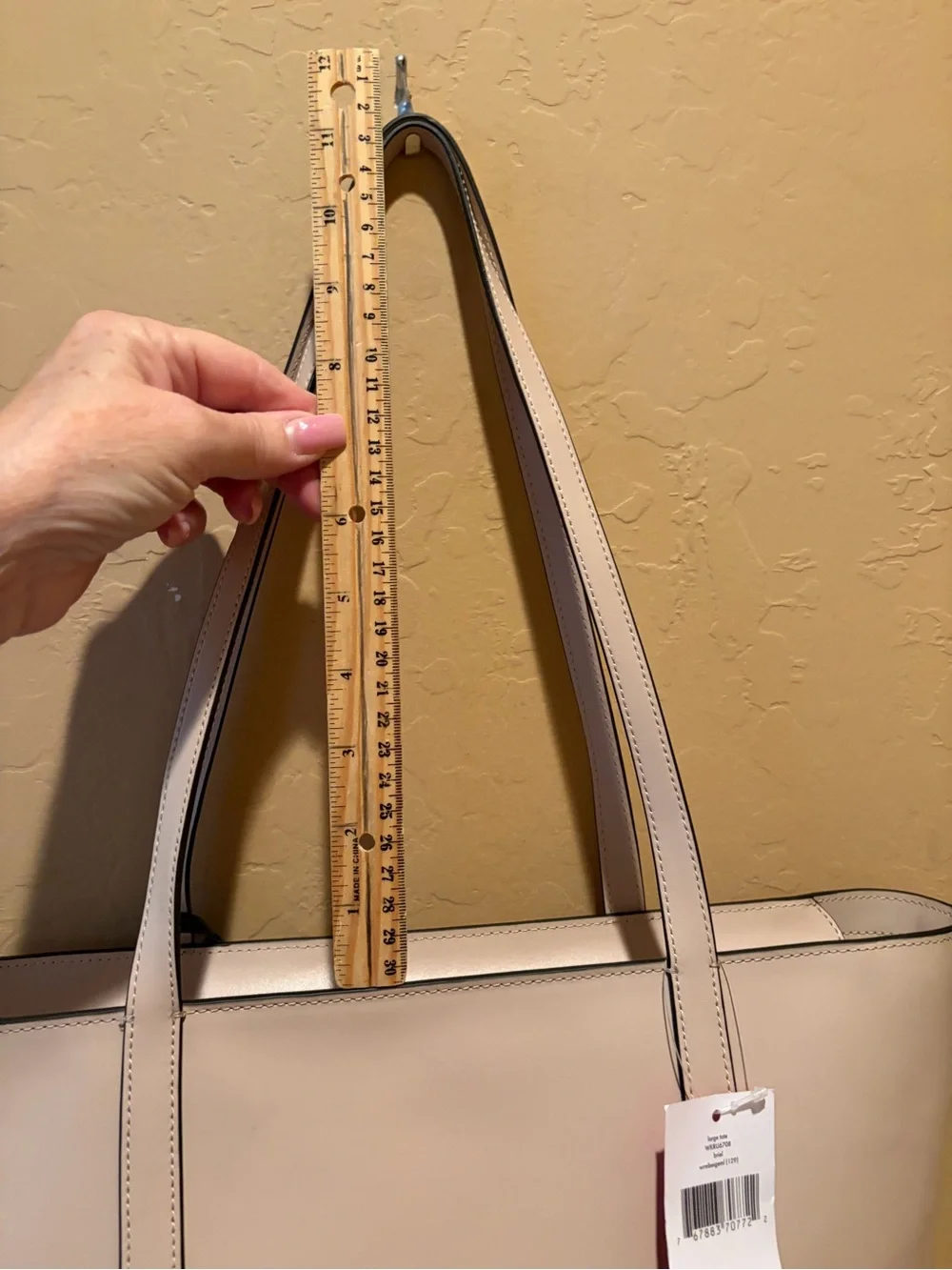 kate spade New York Briel Neutral Two-Tone Beige and Black Tote with Charm